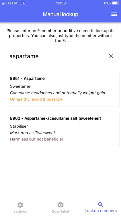 E-Number Scanner screenshot-5