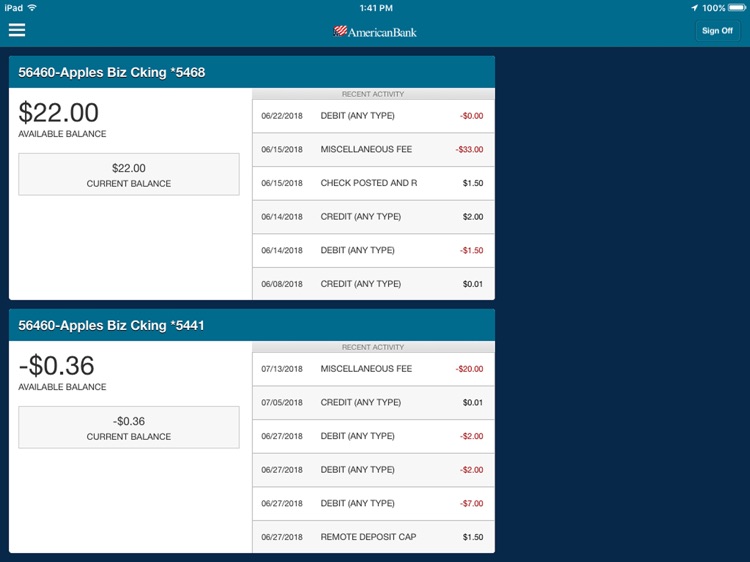 AmericanBank Business for iPad