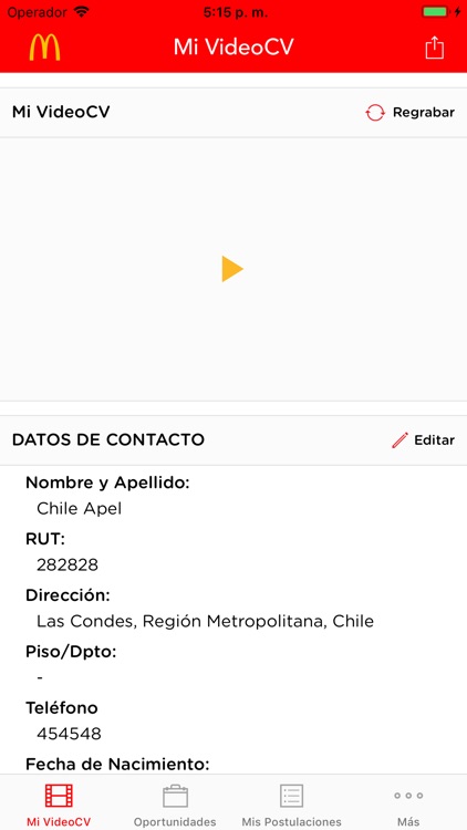 McDonald´s VideoCV Chile