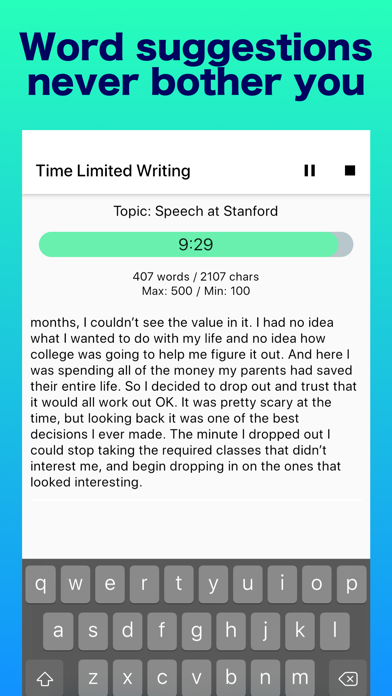 Time Limited Writing screenshot 3