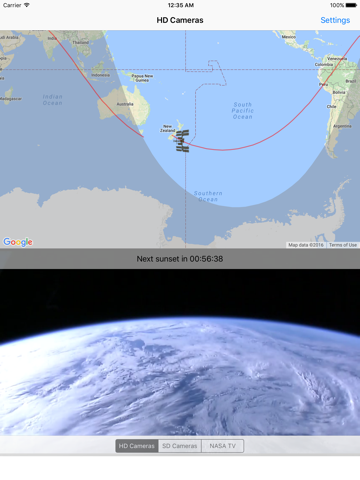 Скриншот из ISS Live Now