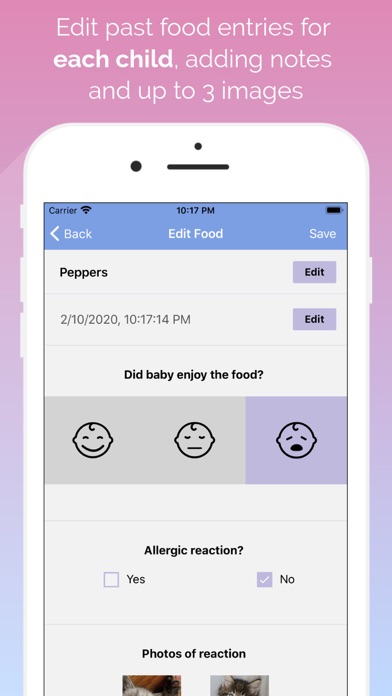 Baby Food & Allergy Tracker screenshot 3