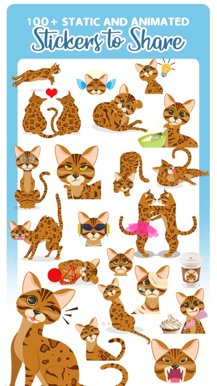 Bengal Cats Emoji Stickers App by Slots++