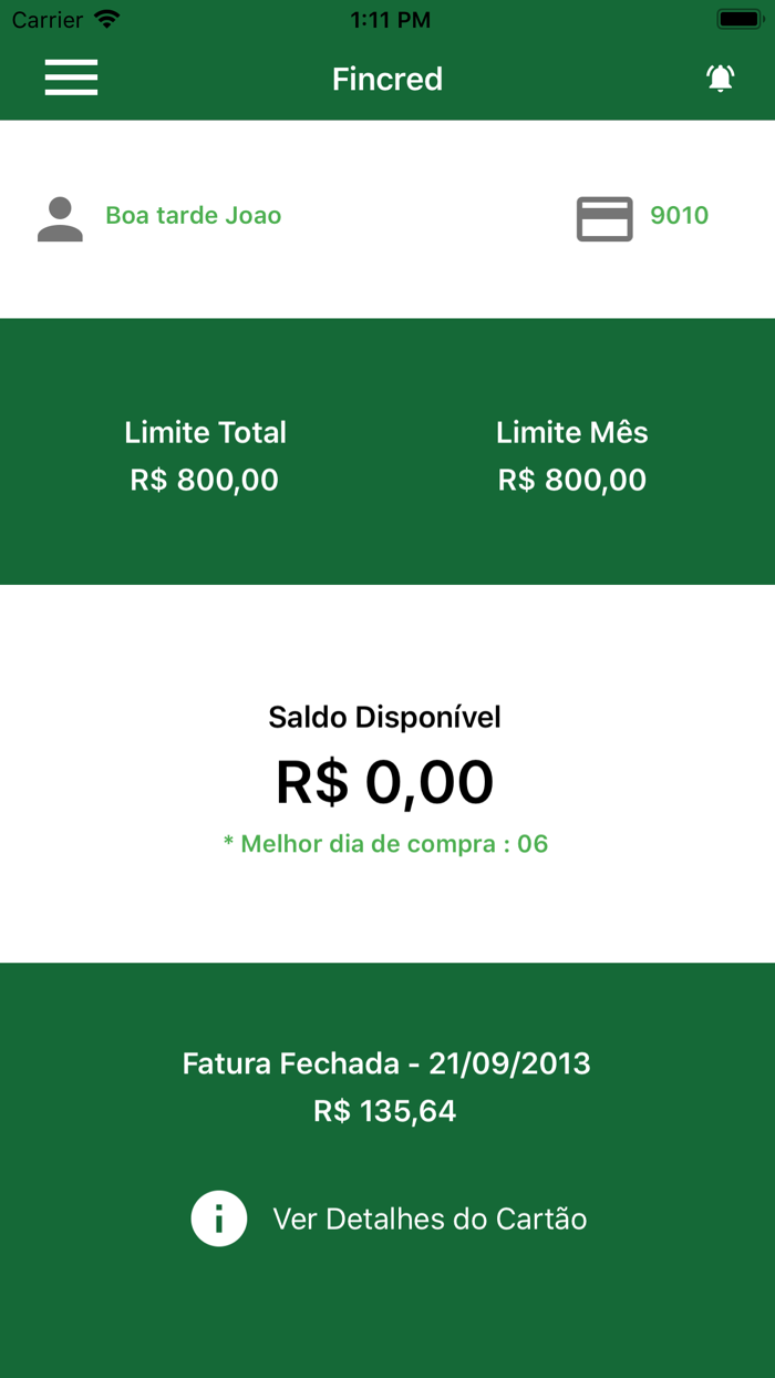 Cartão Fincred