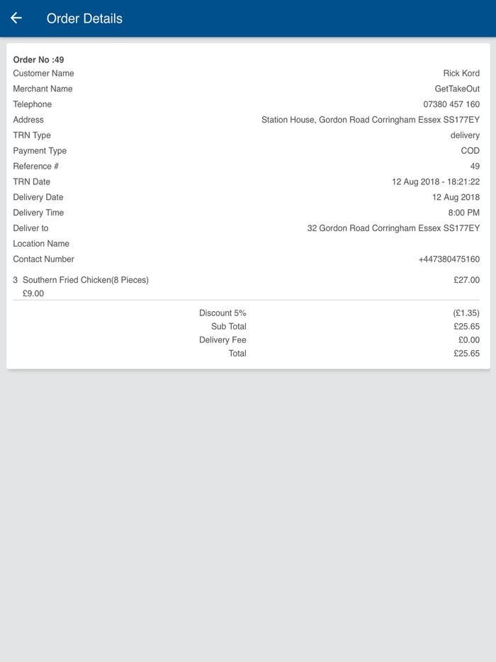 GetTakeOut Driver App