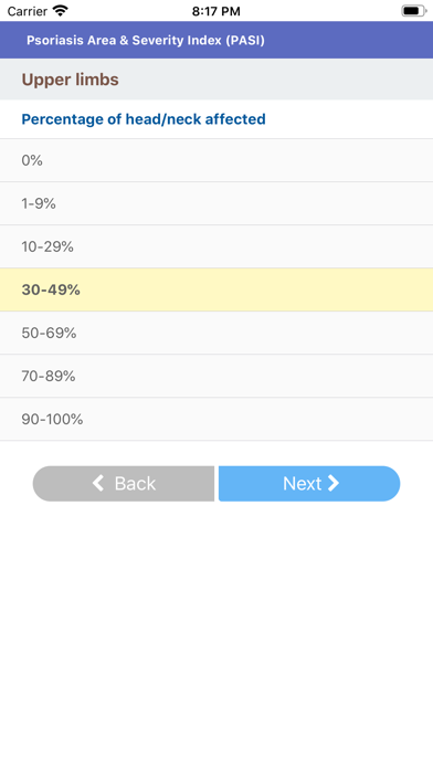 Psoriasis Are Severity Index screenshot 3