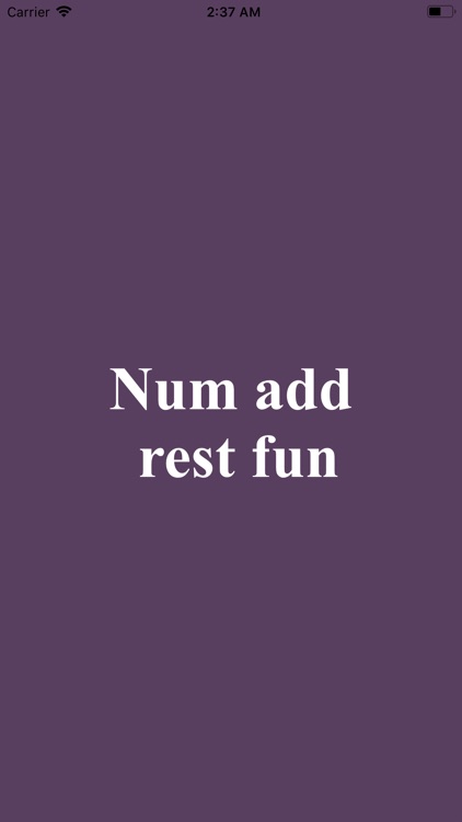 Num Add Rest Fun