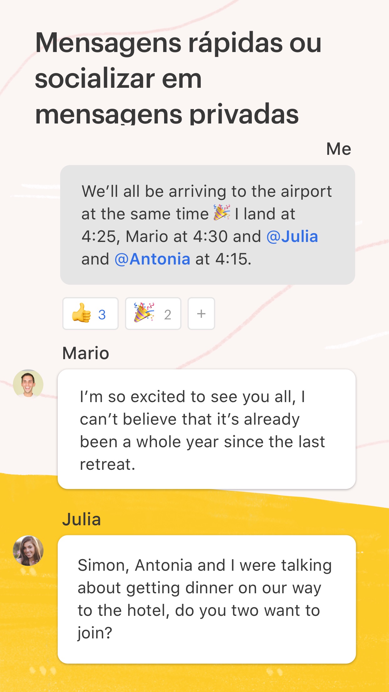 Screenshot do app Twist Comunicação para Equipes