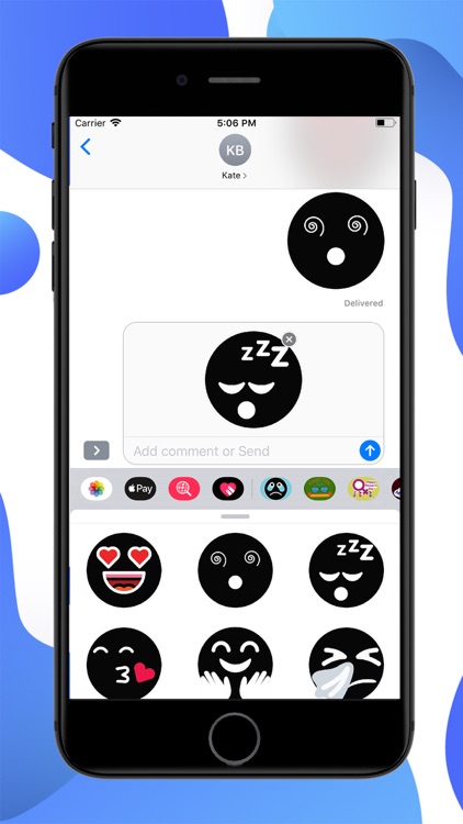 Black Funny Emoji Stickers