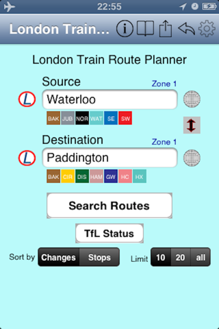 London Train Route Planner - náhled