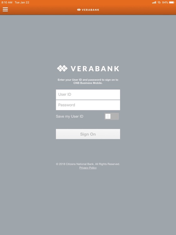 VeraBank Business for iPad