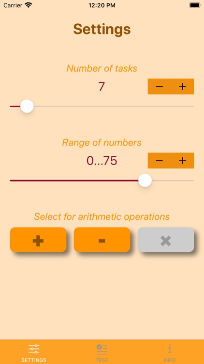 Math knowledge testing