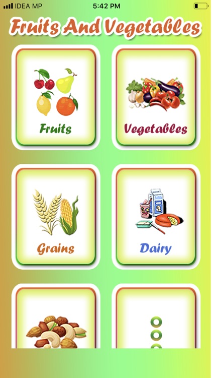 Fruits and Vegetables Learning