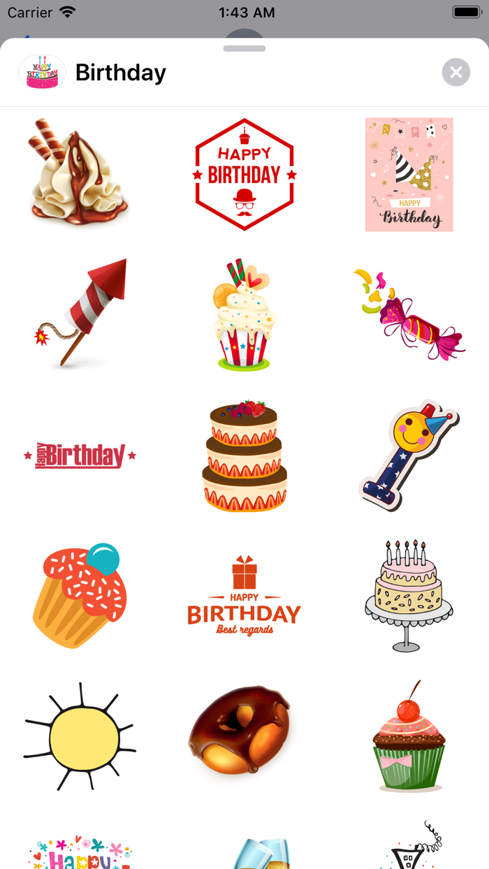 200 Happy Birthday Stickers