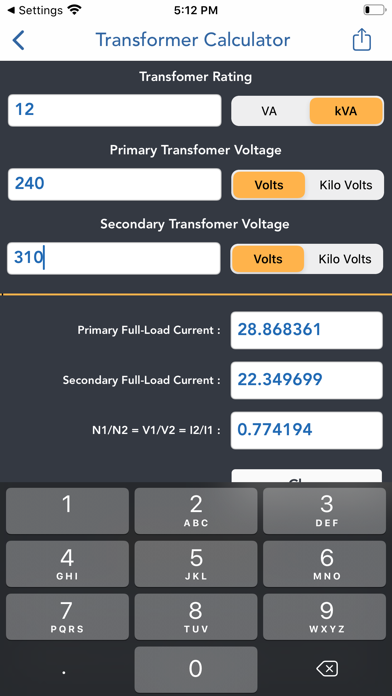 Transformer Calculator. screenshot 3