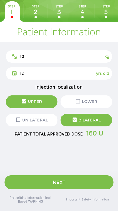 Dysport® Dosing Guide screenshot 2