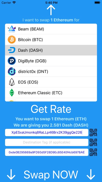 Exchange Cryptocurrency - Swap