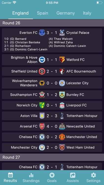 Footy: Football League Results