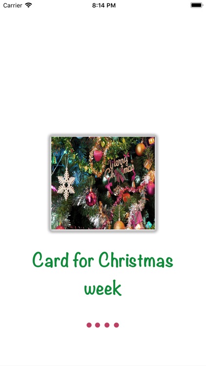 Card For Christmas Week