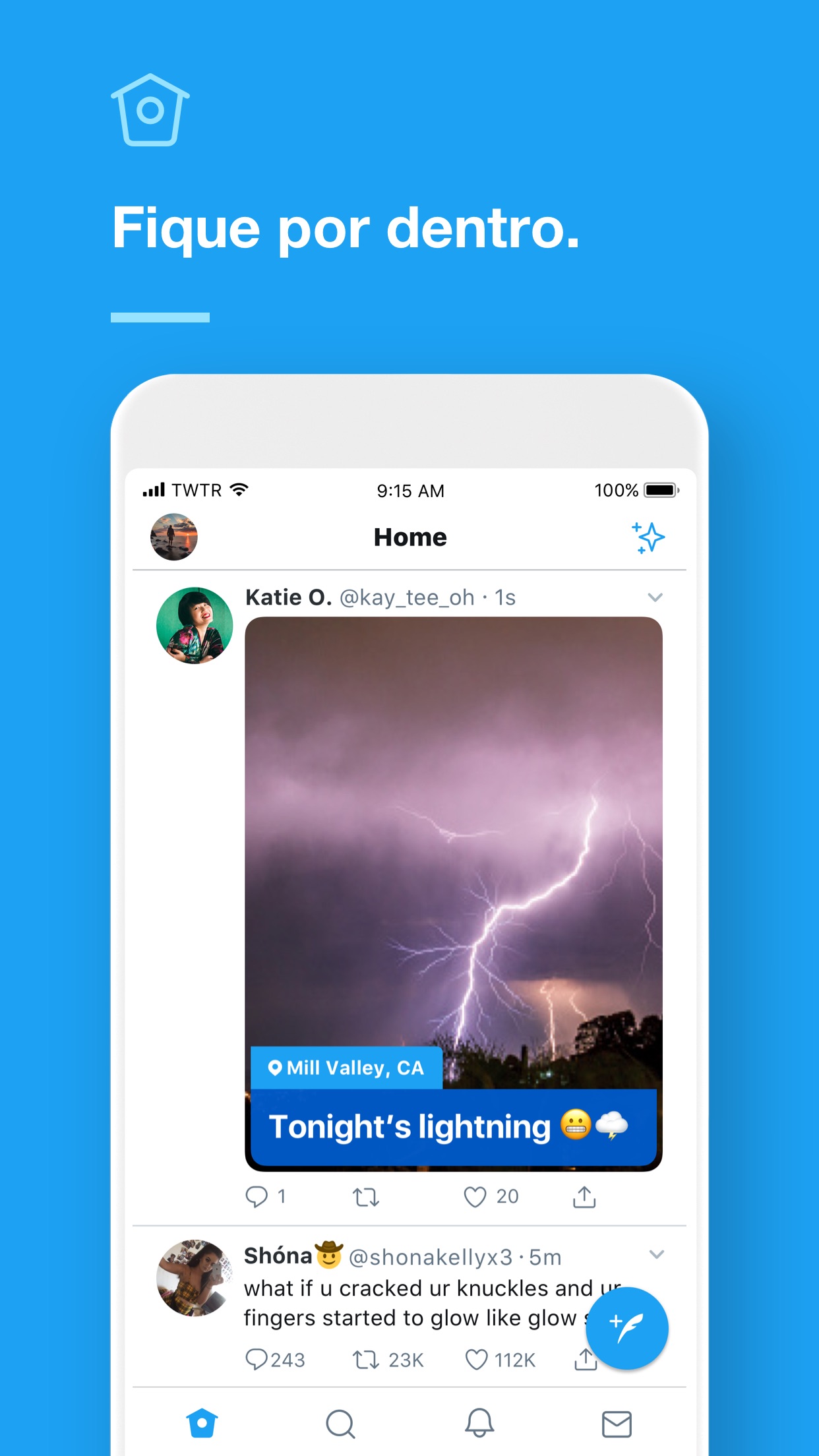 Screenshot do app Twitter