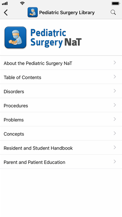 APSA Pediatric Surgery Library Screenshot