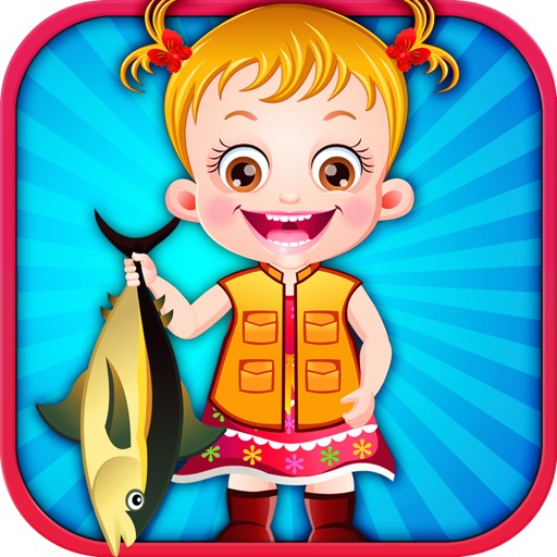 Cute Baby go to Fishing icon