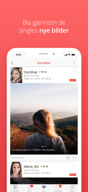 Bla gjennom dating profiler