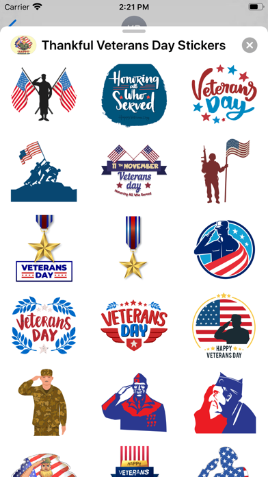 Thankful Veterans Day Stickers screenshot 3