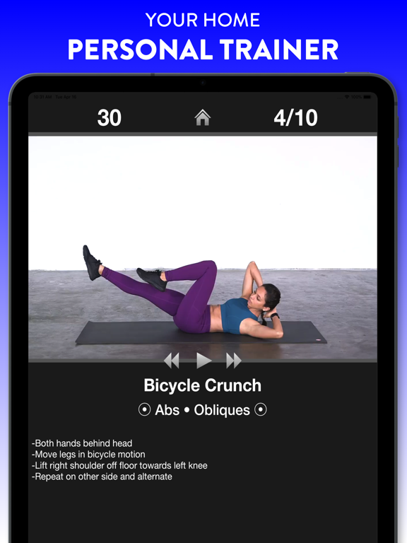 Daily Workouts FREE - Personal Trainer App for a Quick Home Workout and Exercise Fitness Routines screenshot