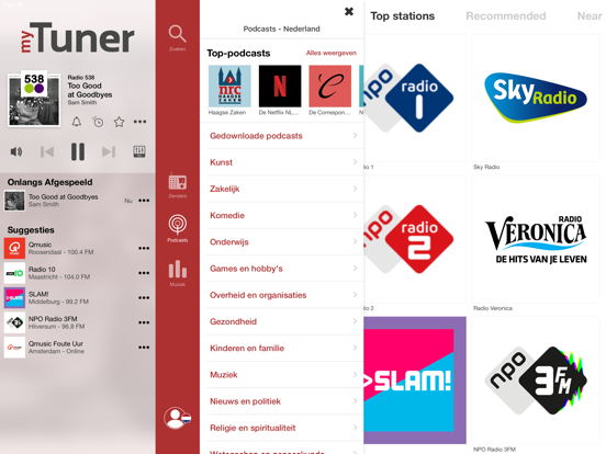 myTuner Radio Nederland België iPad app afbeelding 4