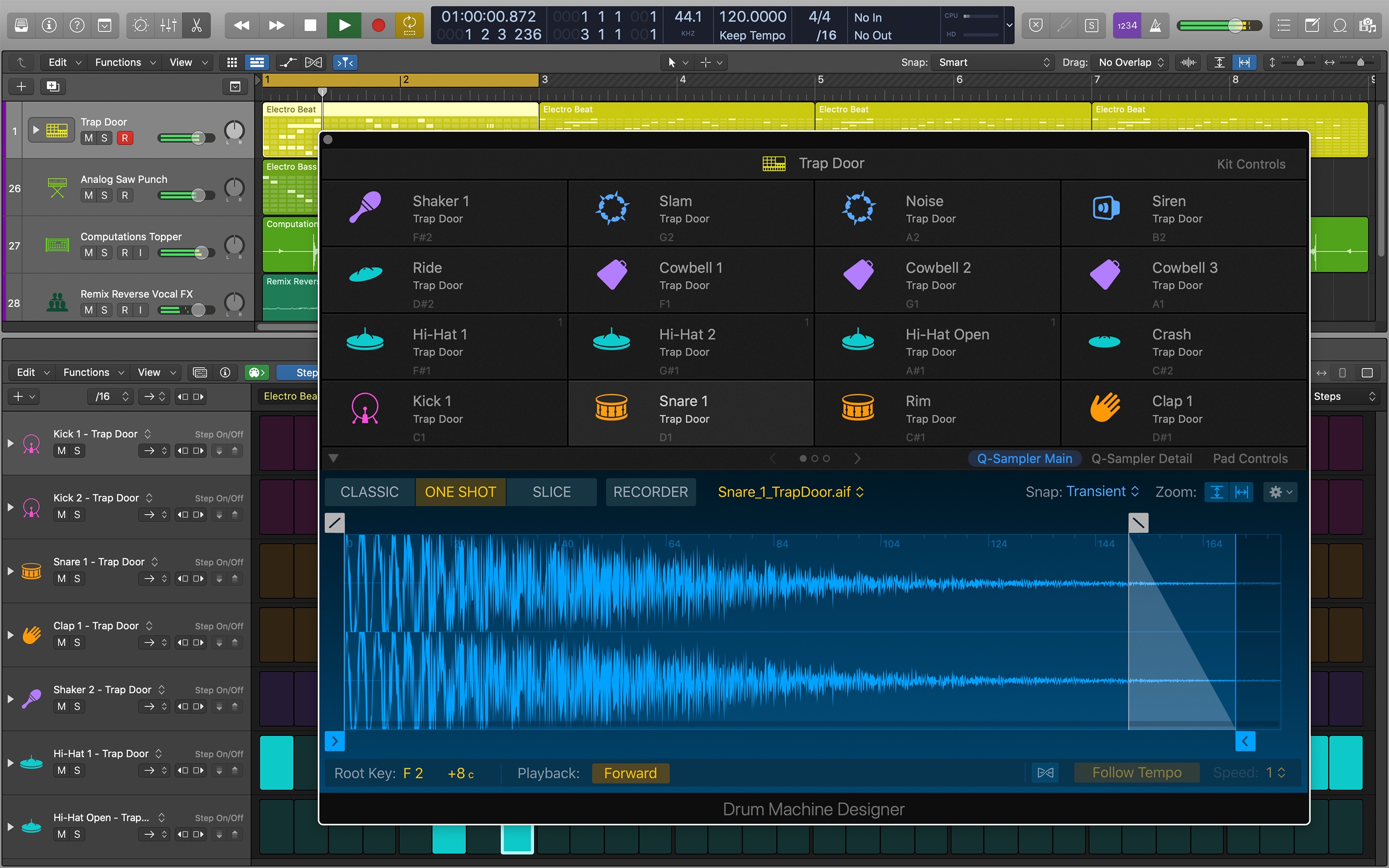Screenshot do app Logic Pro X