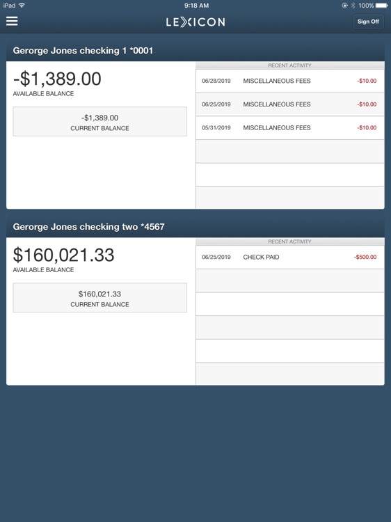 Lexicon Bank Business for iPad