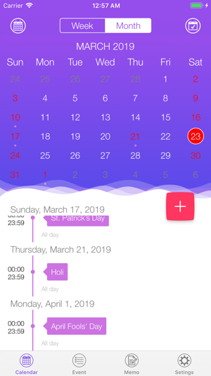 Calendar - Events & Reminders