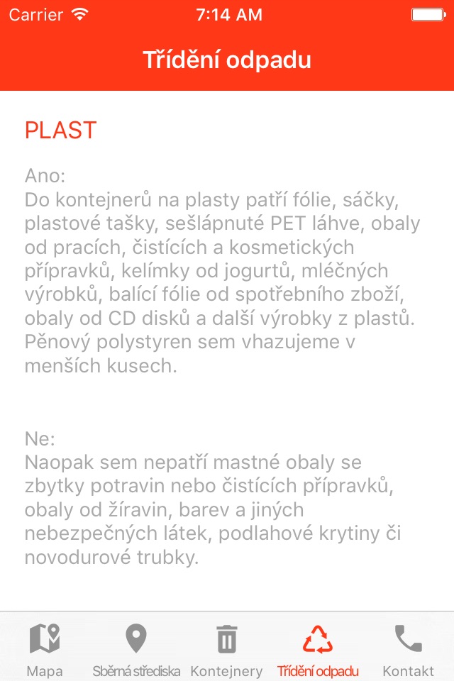 Třídění odpadu v Olomouci screenshot 3
