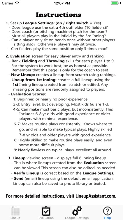 Lineup Assistant