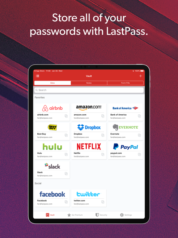 LastPass Password Manager iPad app afbeelding 1