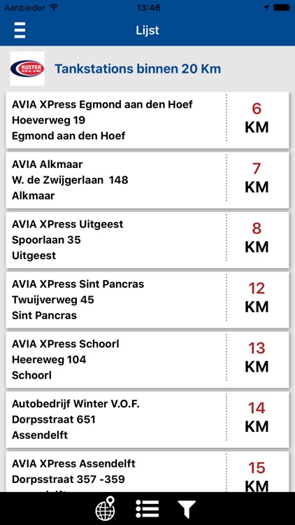 Kuster Olie tanklocatie app