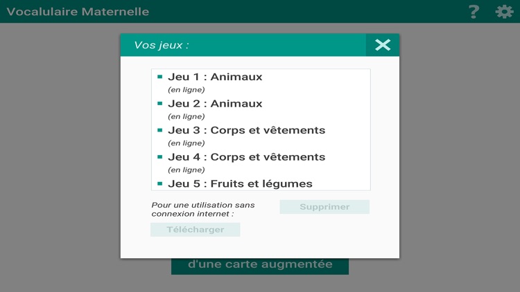 Vocabulaire Maternelle