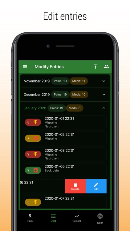 PainLog - migraine, pain, meds screenshot-3
