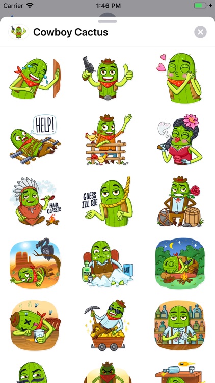 Cowboy Cactus Sticker Pack