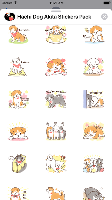 Cute Hachi Dog Akita Stickers screenshot 3
