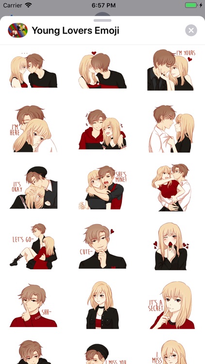 Young Lovers Couple Stickers