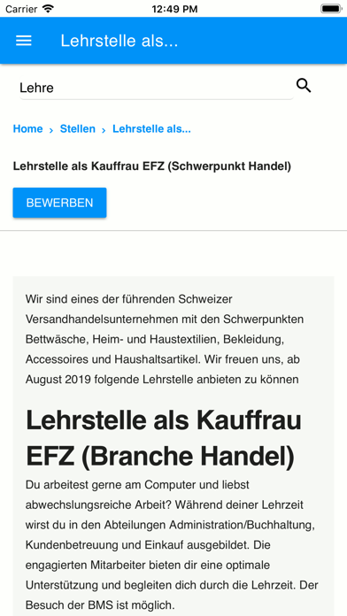 Lehrstellen Schweiz screenshot 3