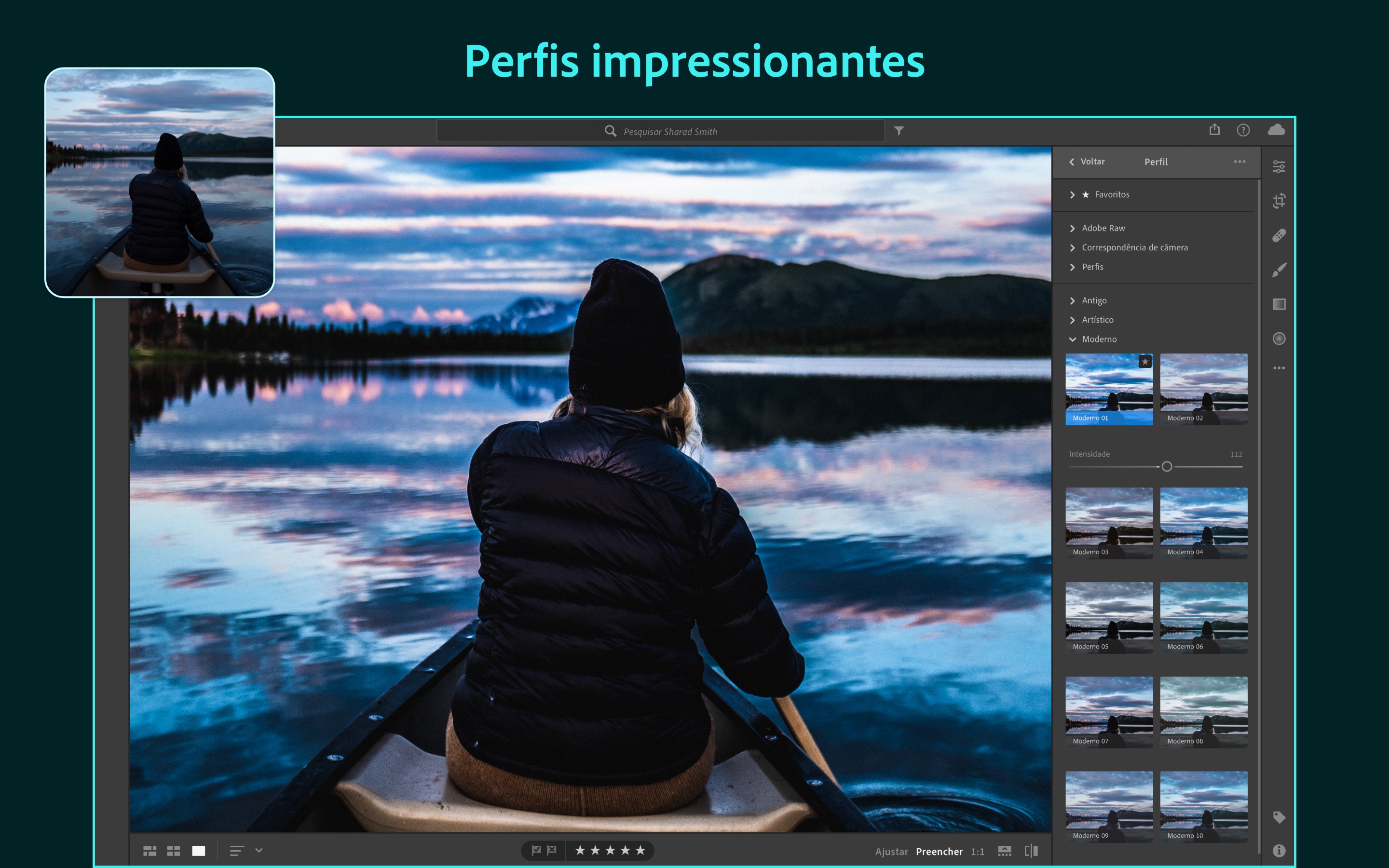Screenshot do app Adobe Lightroom