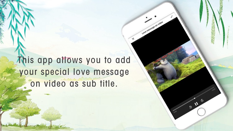 Love message on video