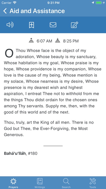 Bahá'í Prayers,Writings,Tools screenshot-0