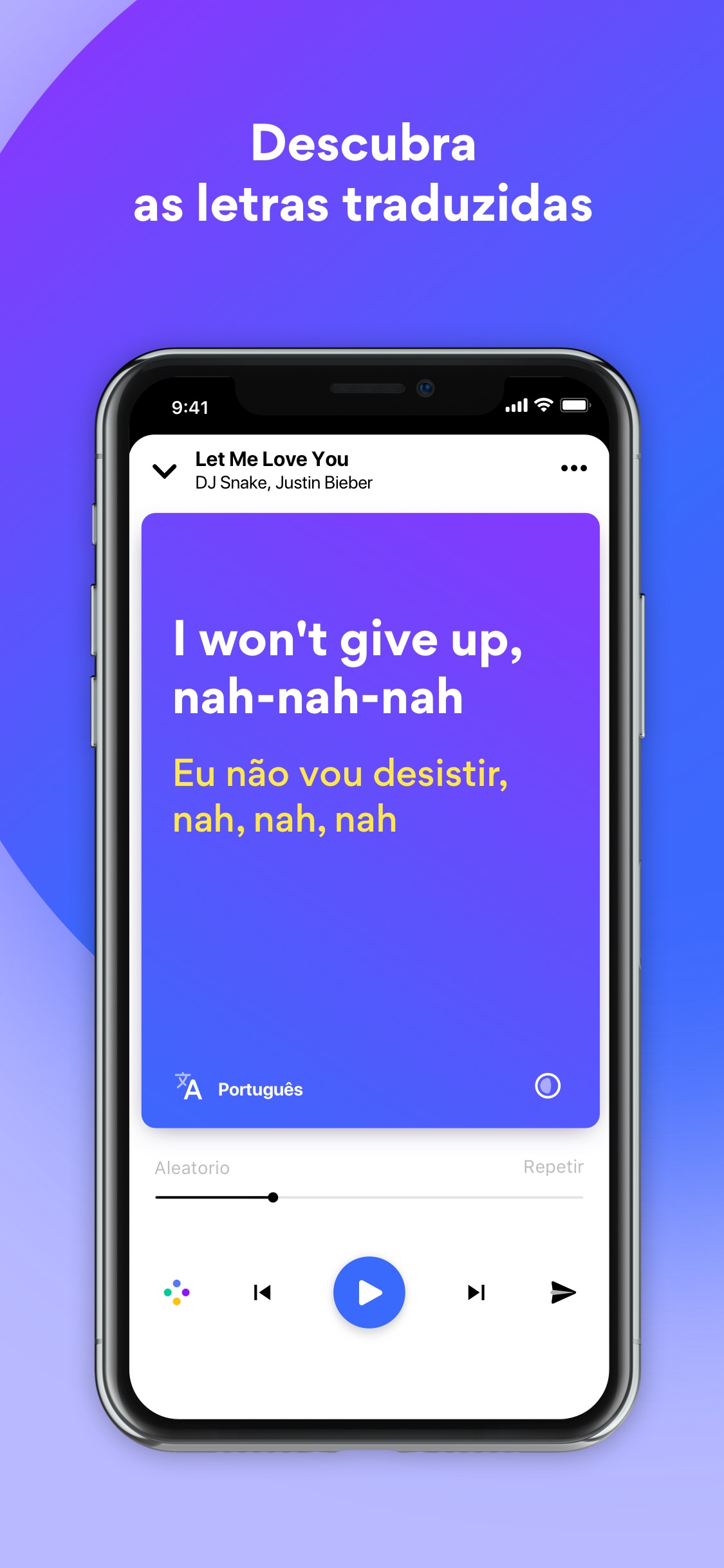 Screenshot do app Musixmatch