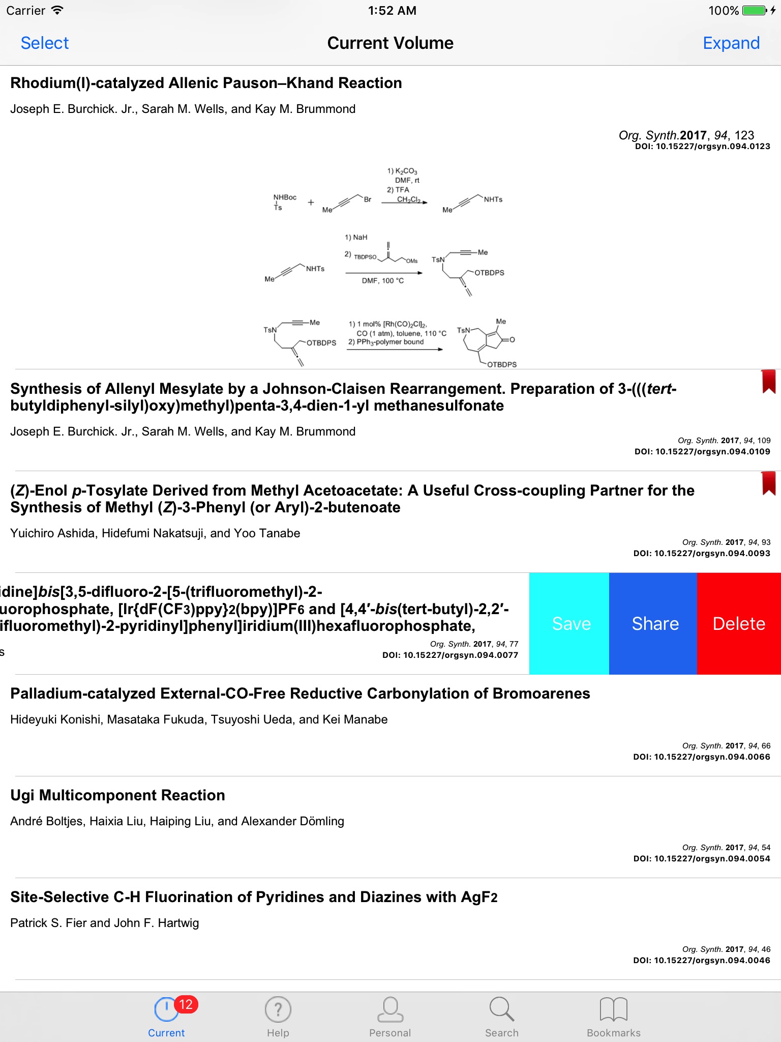 Organic Syntheses screenshot 2