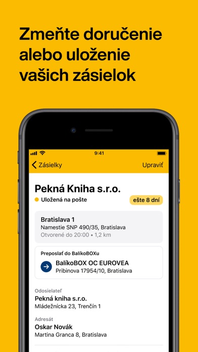 Slovenská pošta screenshot 2