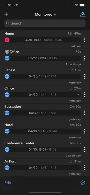 Geofency Time Tracking